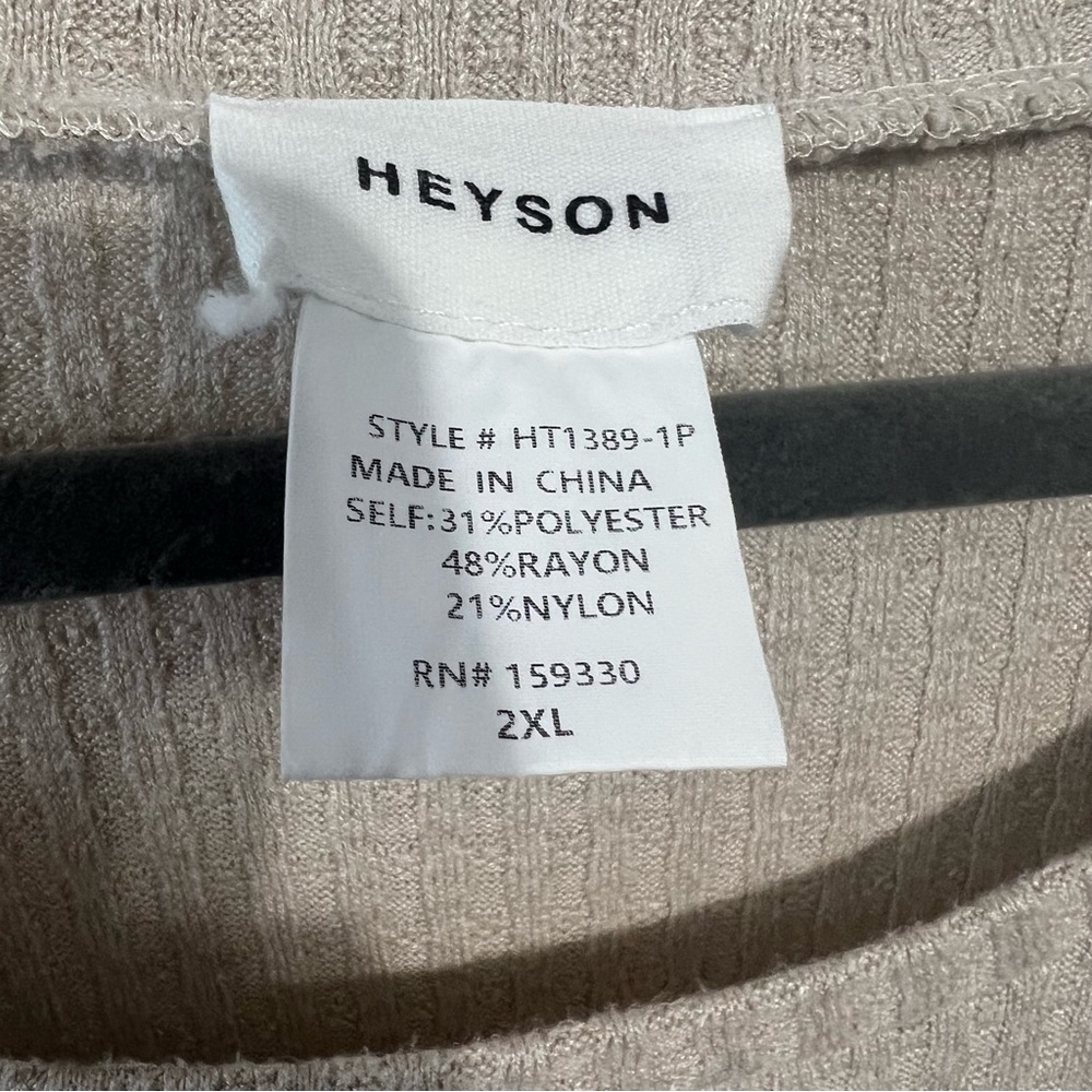Heyson waffle knit tan lagenlook tunic size 2xl - Picture 3 of 8